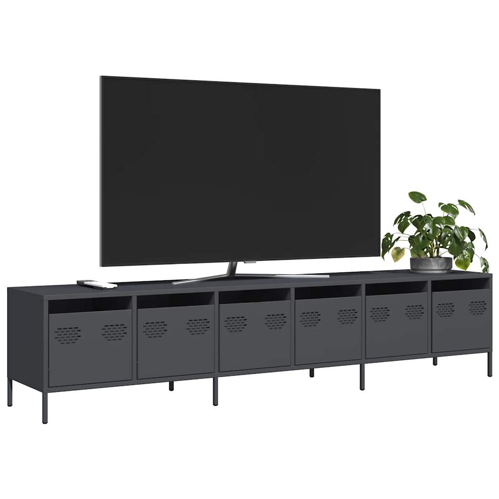 vidaXL Dulap TV, antracit, 202x39x43,5 cm, oțel laminat la rece