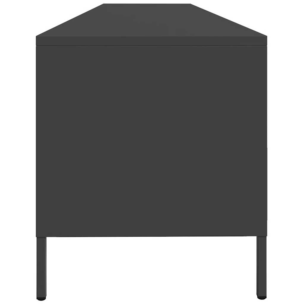 vidaXL Dulap TV, negru, 202x39x43,5 cm, oțel laminat la rece vidaXL Dulap TV, negru, 202x39x43,5 cm, oțel laminat la rece