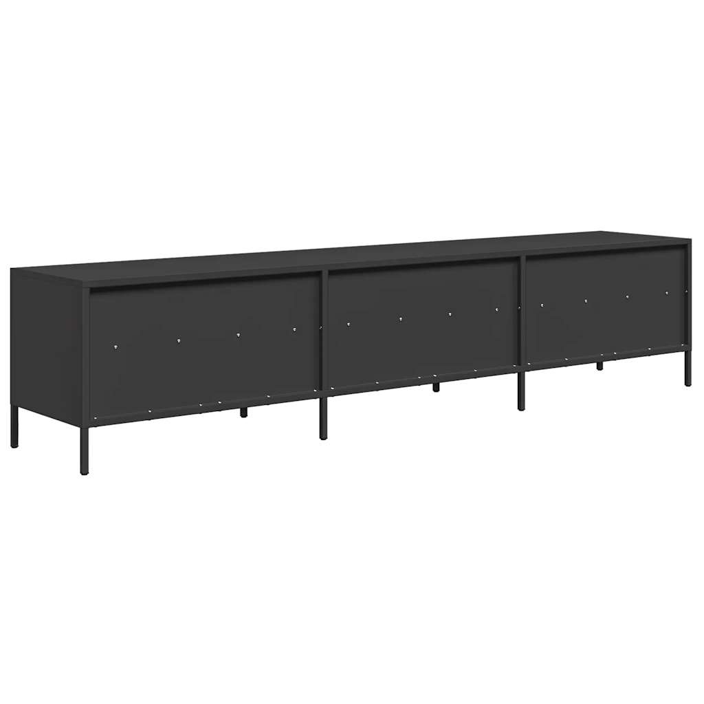 vidaXL Dulap TV, negru, 202x39x43,5 cm, oțel laminat la rece vidaXL Dulap TV, negru, 202x39x43,5 cm, oțel laminat la rece