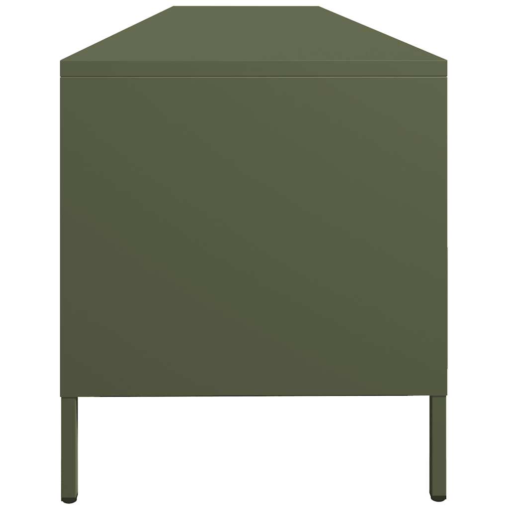 vidaXL Dulap TV, verde măsliniu, 202x39x43,5 cm, oțel laminat la rece vidaXL Dulap TV, verde măsliniu, 202x39x43,5 cm, oțel laminat la rece
