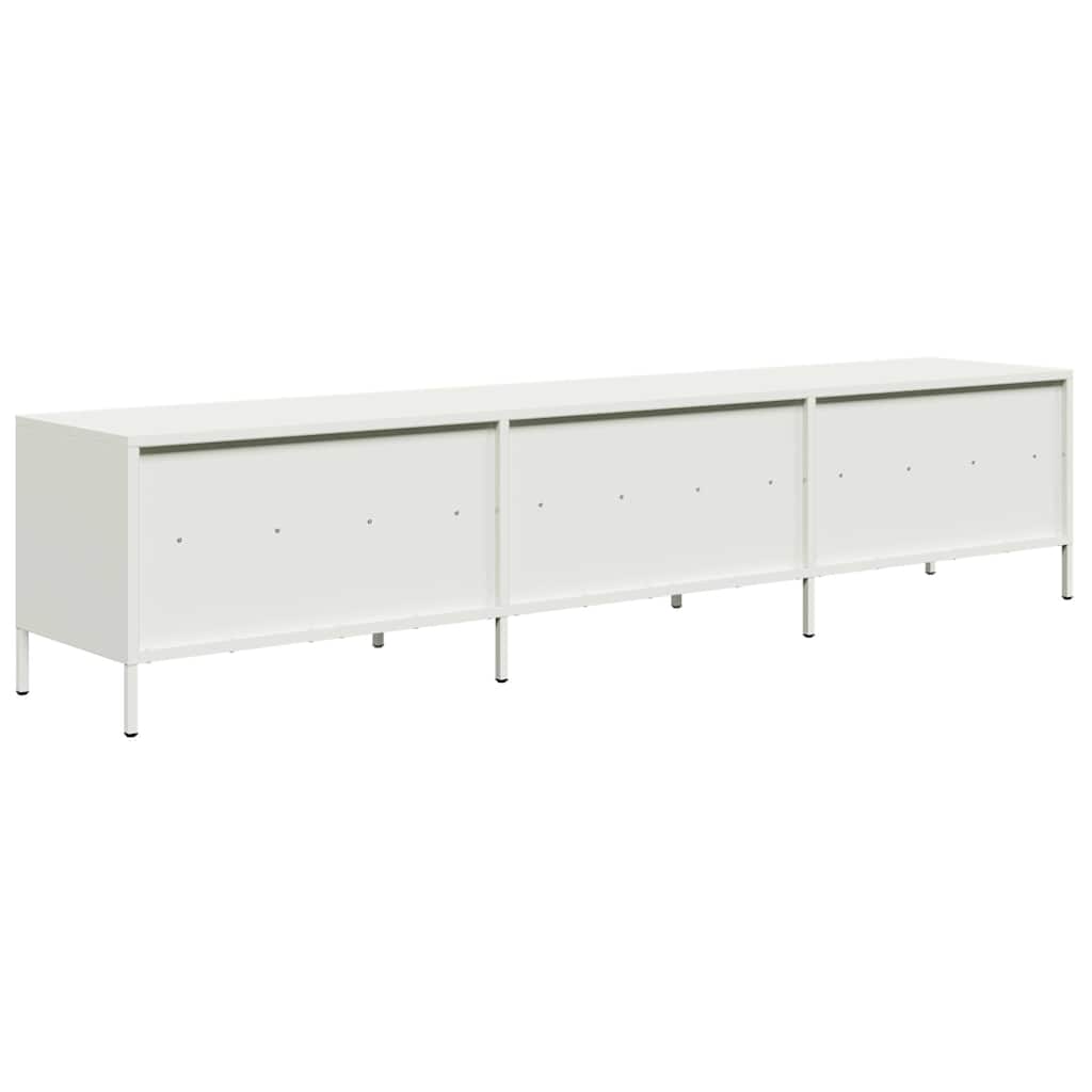 vidaXL Dulap TV, alb, 202x39x43,5 cm, oțel laminat la rece vidaXL Dulap TV, alb, 202x39x43,5 cm, oțel laminat la rece