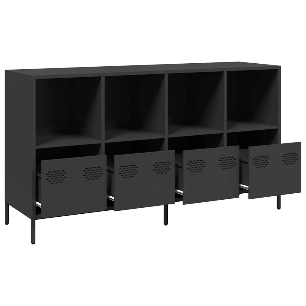 vidaXL Dulap, negru, 135x39x73,5 cm, oțel laminat la rece