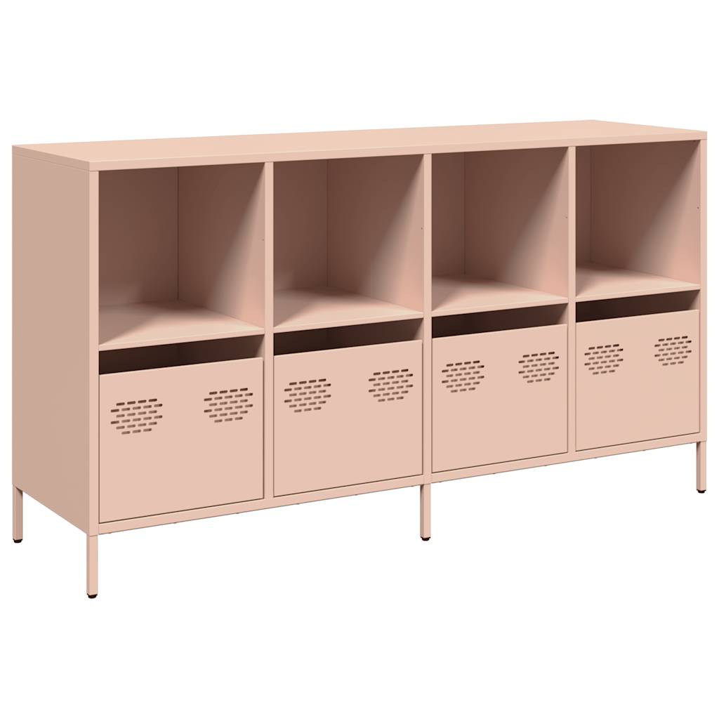 vidaXL Dulap, roz, 135x39x73,5 cm, oțel laminat la rece