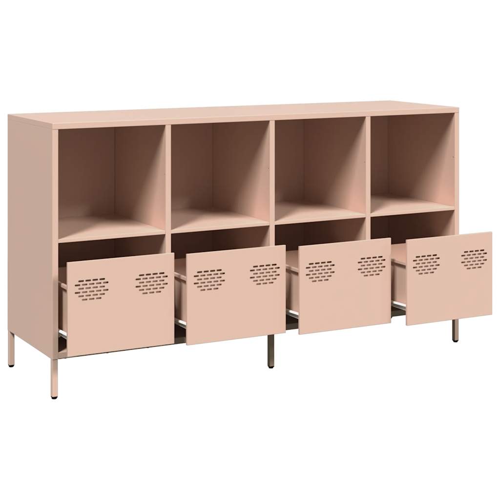 vidaXL Dulap, roz, 135x39x73,5 cm, oțel laminat la rece