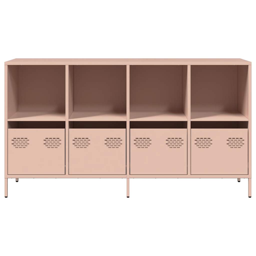 vidaXL Dulap, roz, 135x39x73,5 cm, oțel laminat la rece