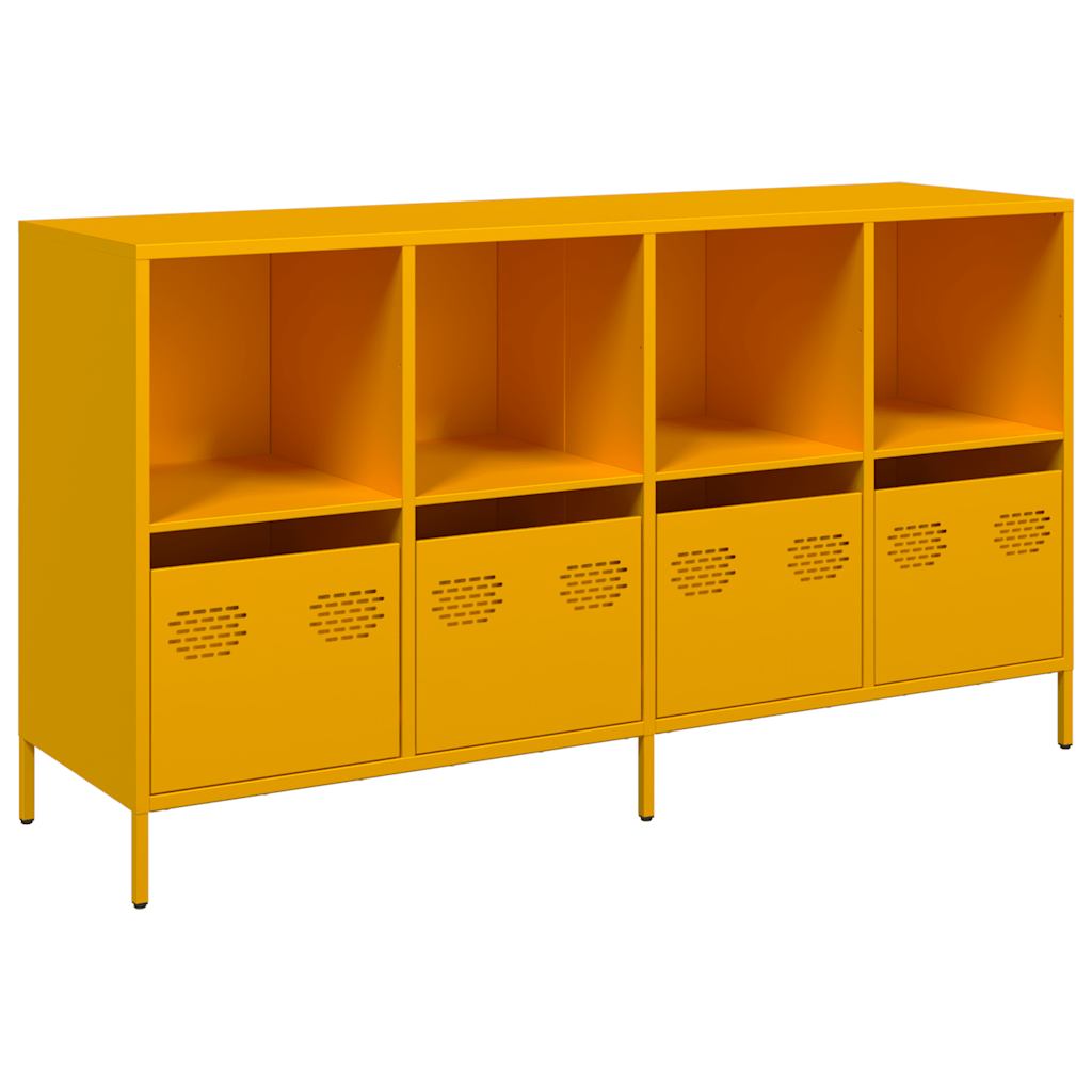 vidaXL Dulap, galben muștar, 135x39x73,5 cm, oțel laminat la rece vidaXL Dulap, galben muștar, 135x39x73,5 cm, oțel laminat la rece
