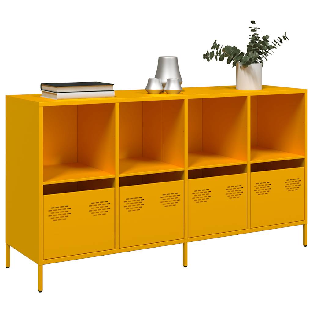 vidaXL Dulap, galben muștar, 135x39x73,5 cm, oțel laminat la rece vidaXL Dulap, galben muștar, 135x39x73,5 cm, oțel laminat la rece