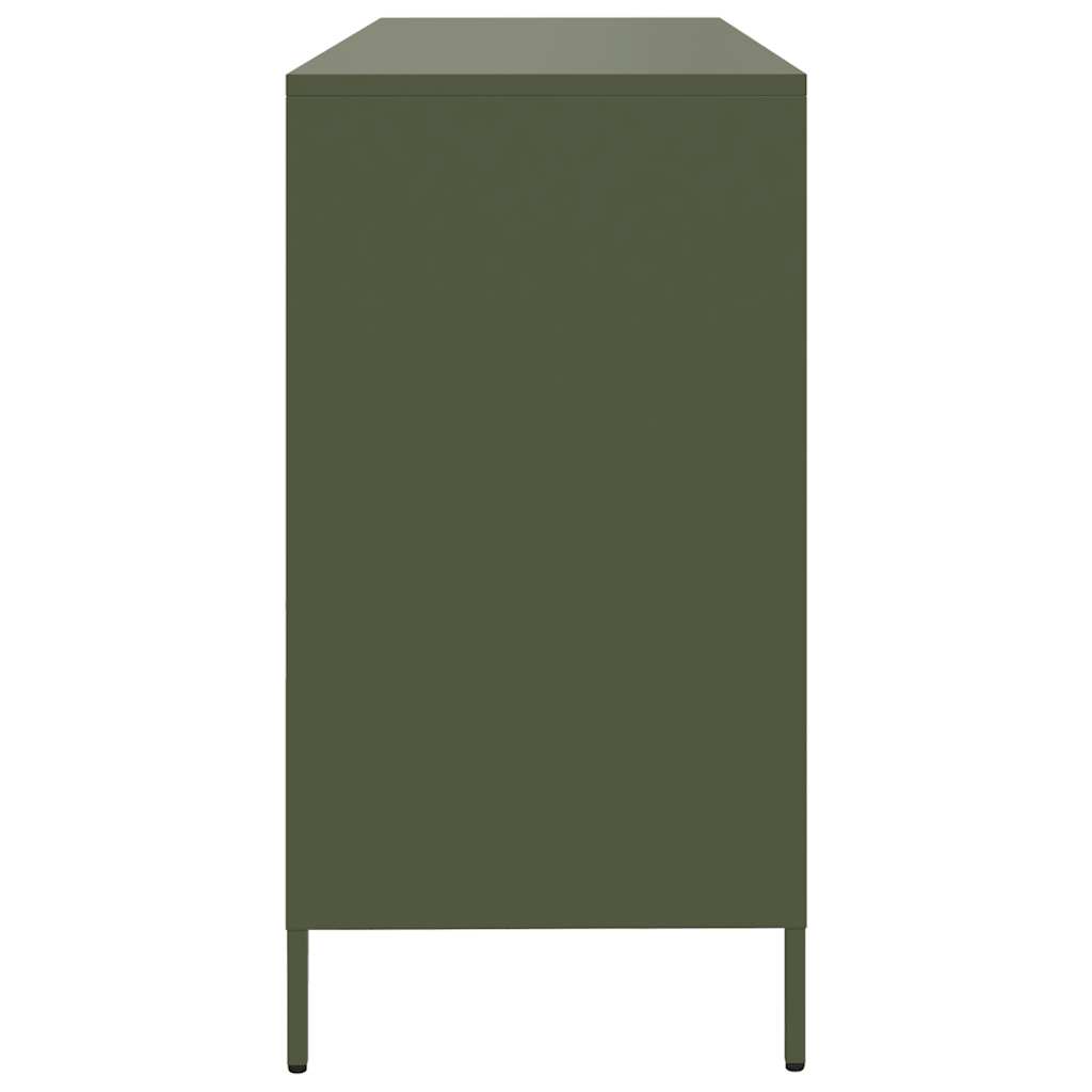 vidaXL Dulap, verde măsliniu, 135x39x73,5 cm, oțel laminat la rece