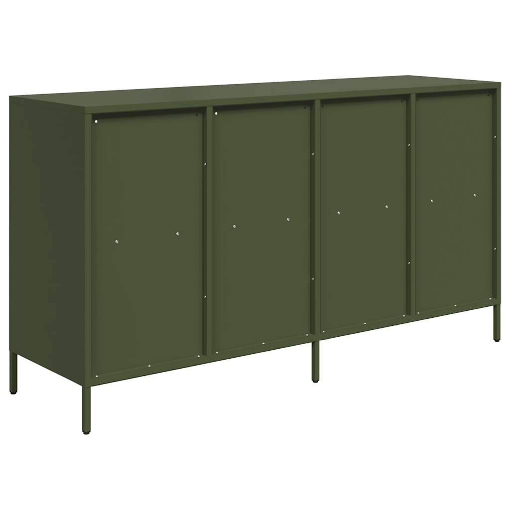 vidaXL Dulap, verde măsliniu, 135x39x73,5 cm, oțel laminat la rece