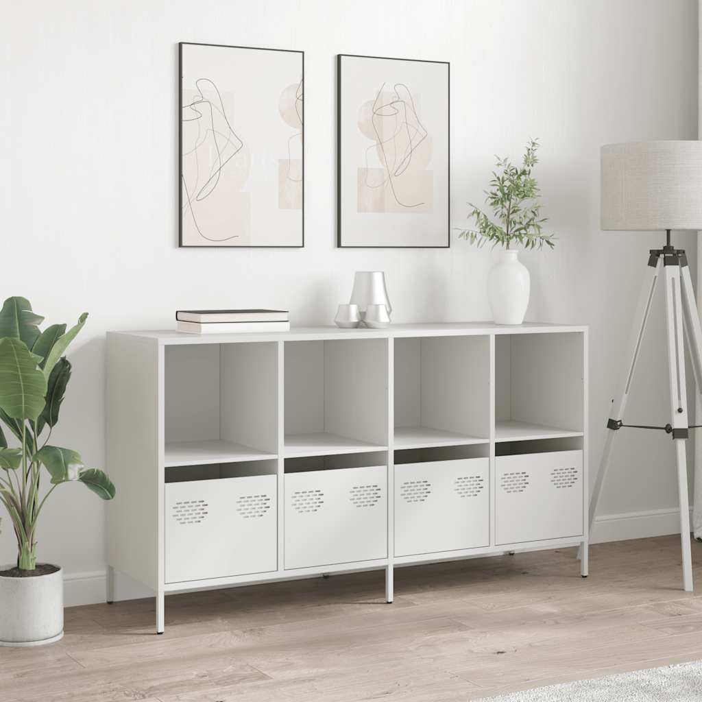 vidaXL Dulap, alb, 135x39x73,5 cm, oțel laminat la rece