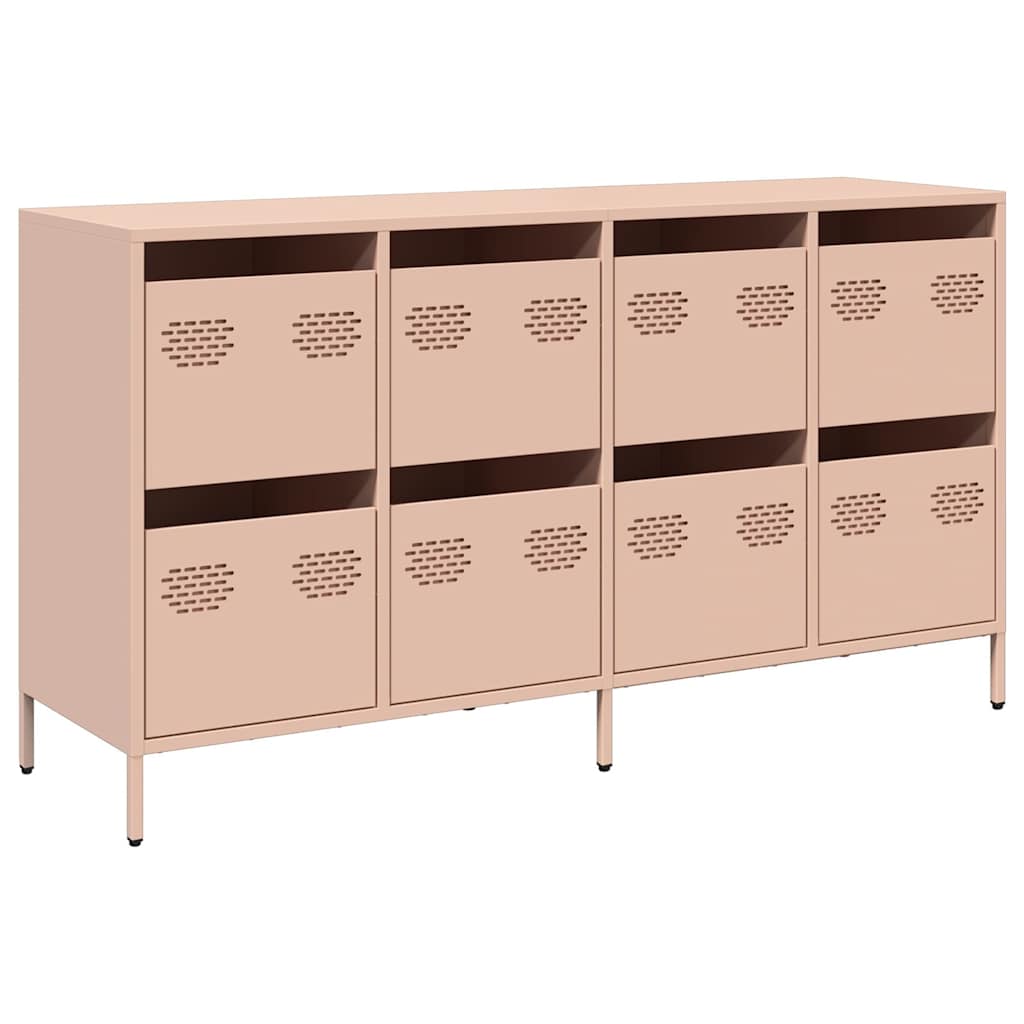 vidaXL Dulap, roz, 135x39x73,5 cm, oțel laminat la rece
