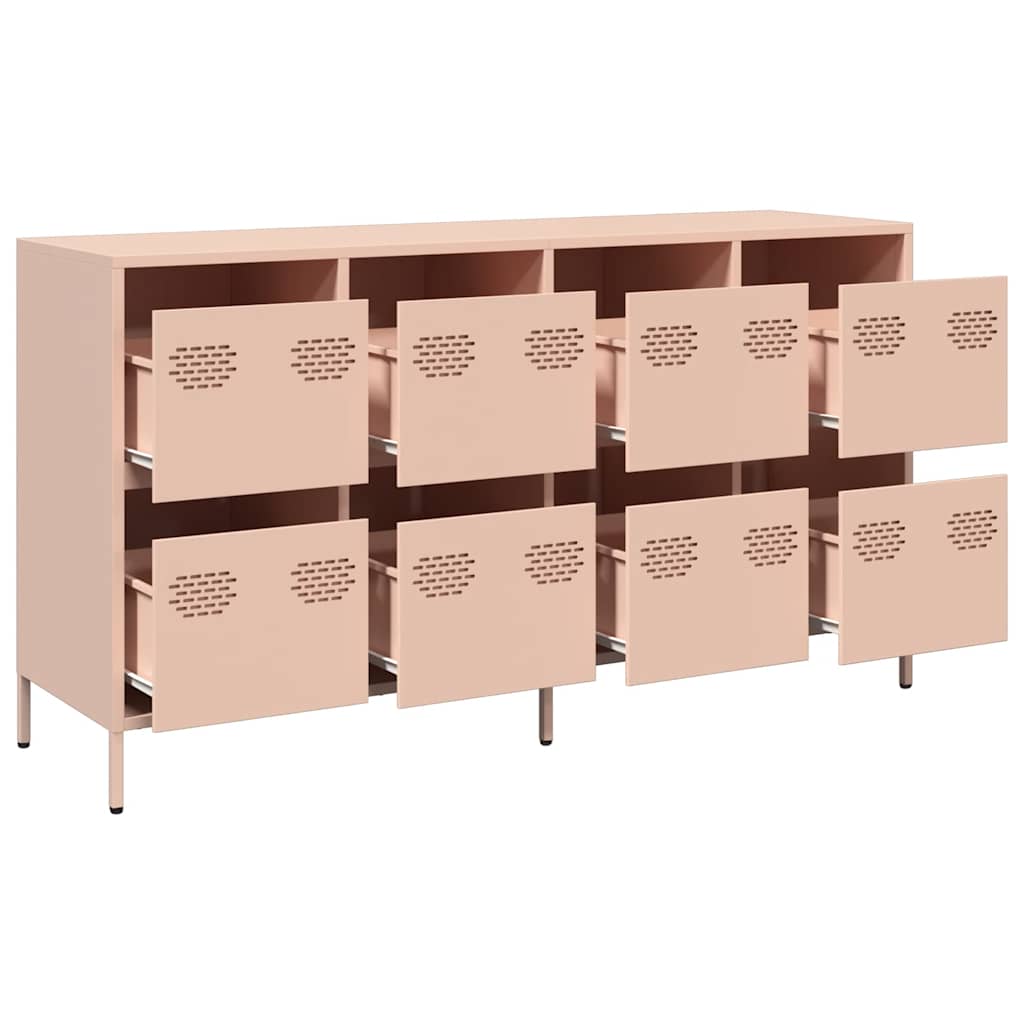vidaXL Dulap, roz, 135x39x73,5 cm, oțel laminat la rece