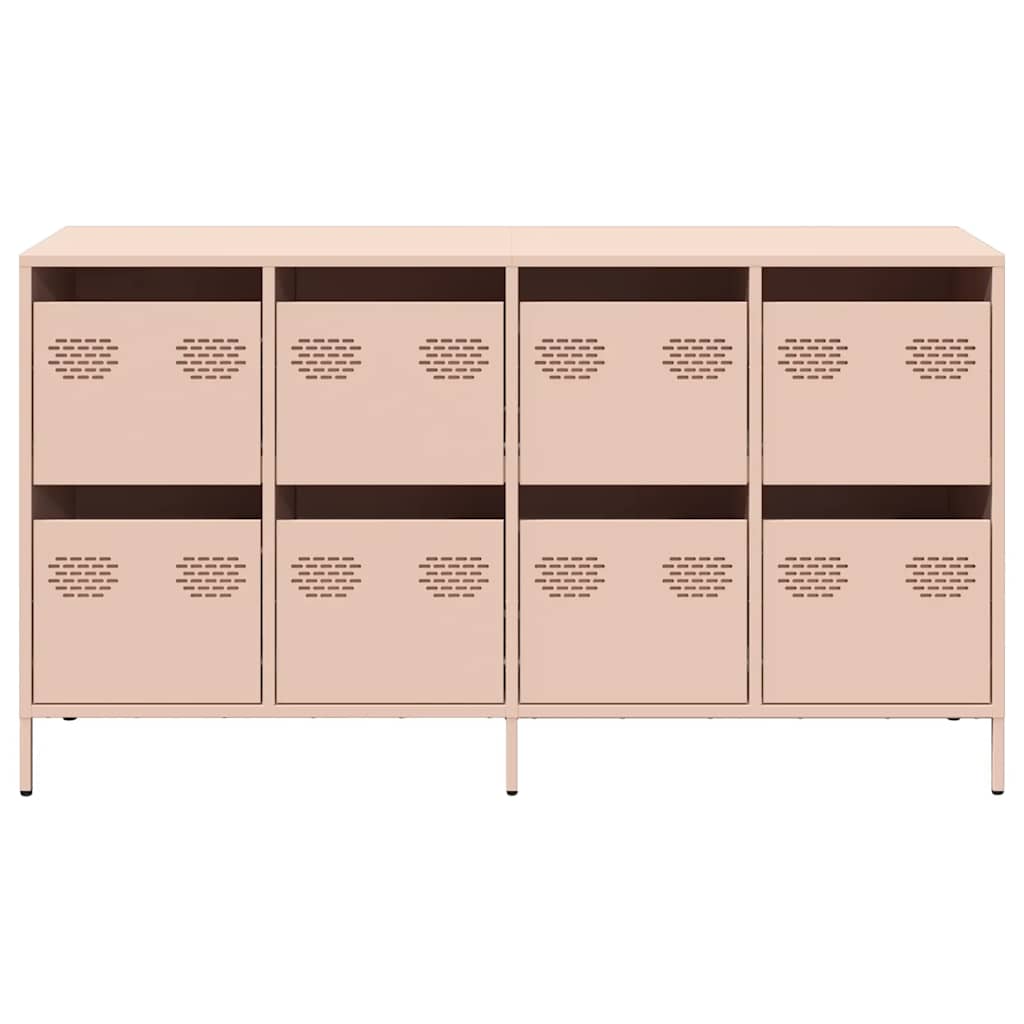 vidaXL Dulap, roz, 135x39x73,5 cm, oțel laminat la rece