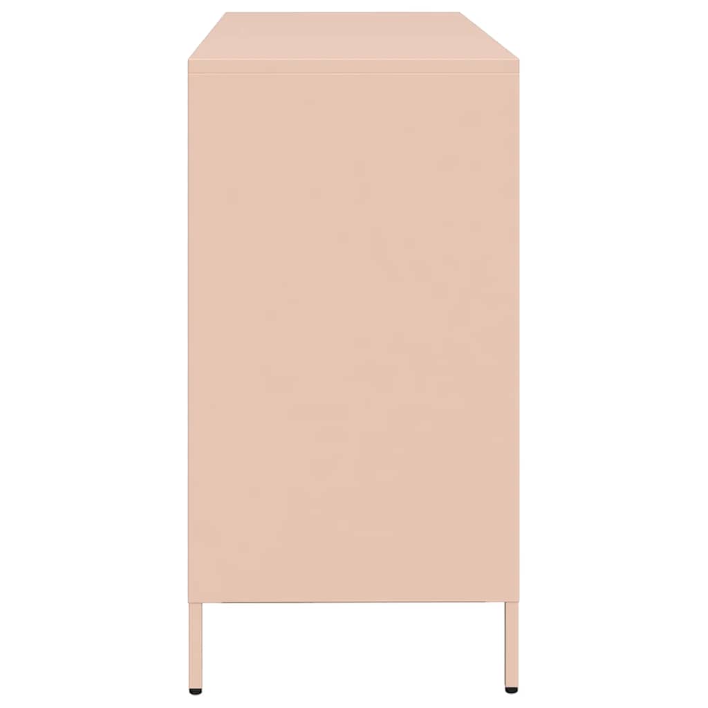 vidaXL Dulap, roz, 135x39x73,5 cm, oțel laminat la rece