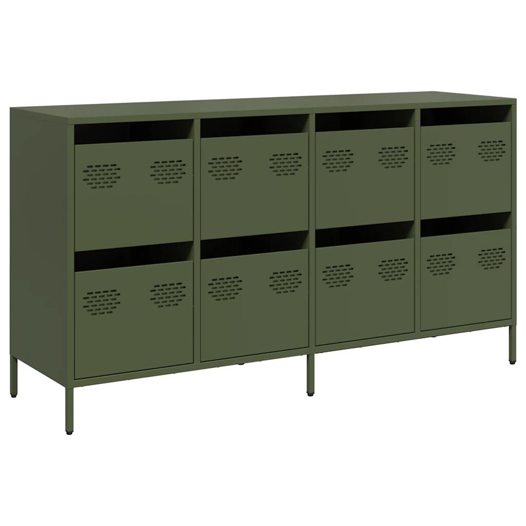 vidaXL Dulap, verde măsliniu, 135x39x73,5 cm, oțel laminat la rece