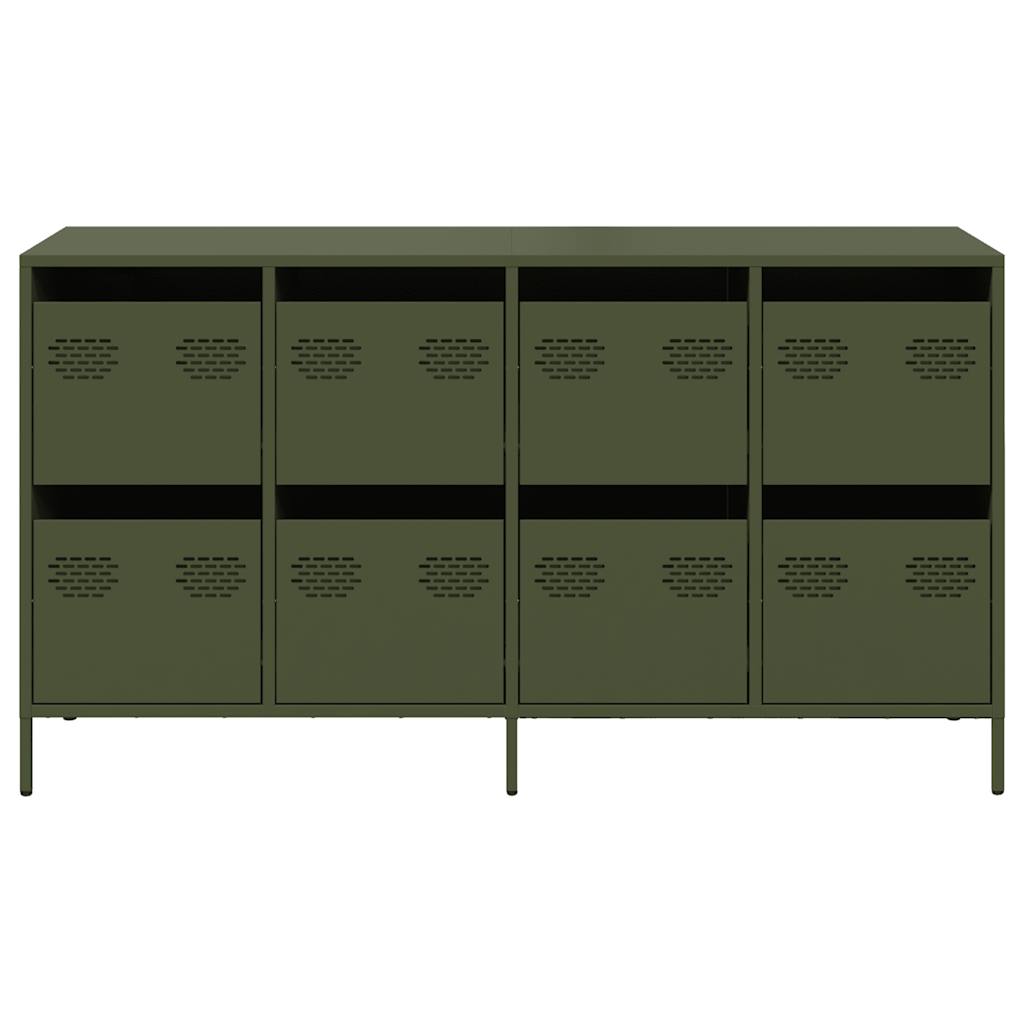 vidaXL Dulap, verde măsliniu, 135x39x73,5 cm, oțel laminat la rece