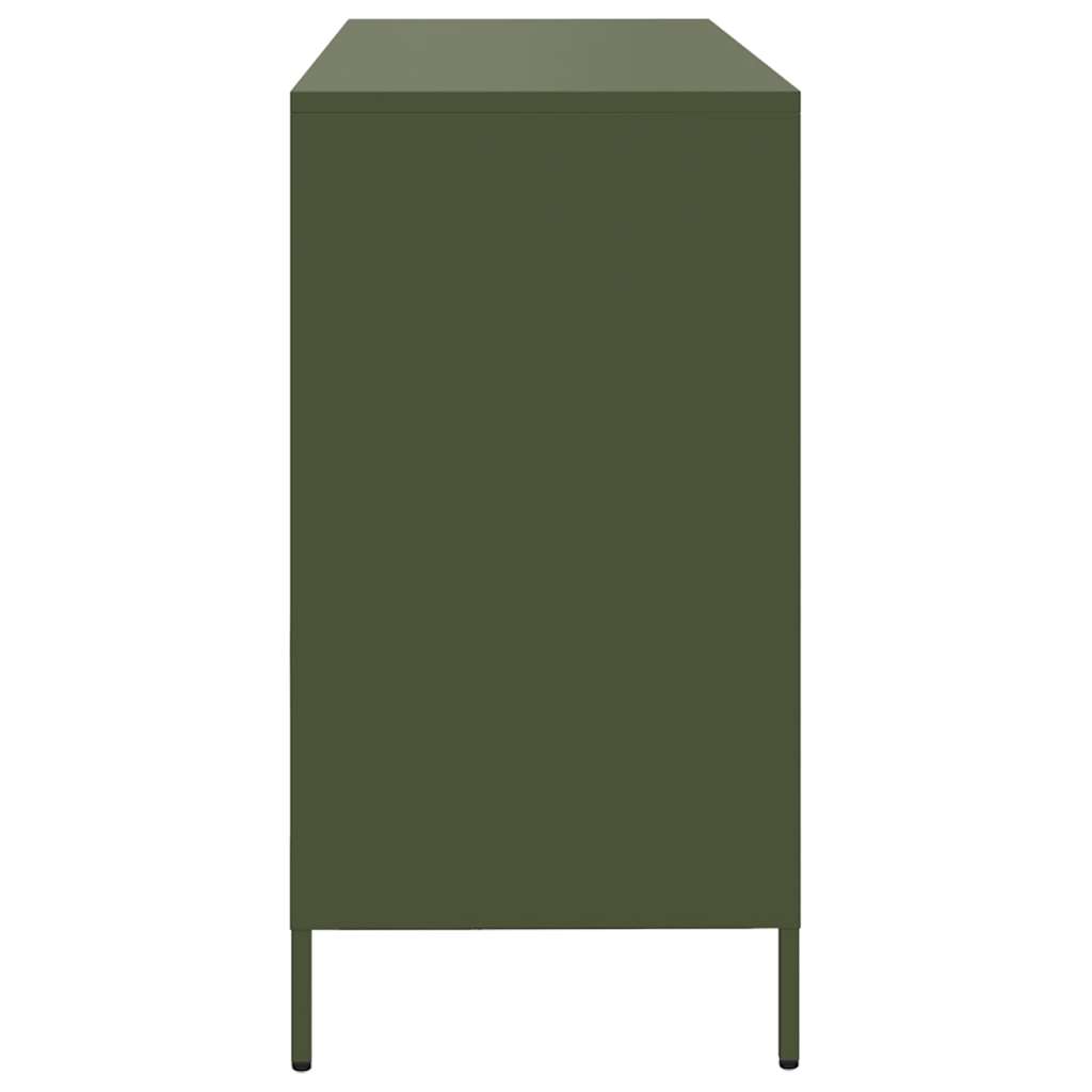 vidaXL Dulap, verde măsliniu, 135x39x73,5 cm, oțel laminat la rece