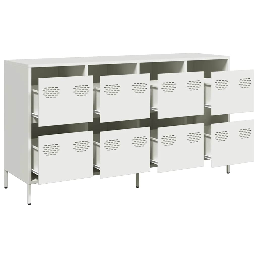 vidaXL Dulap, alb, 135x39x73,5 cm, oțel laminat la rece