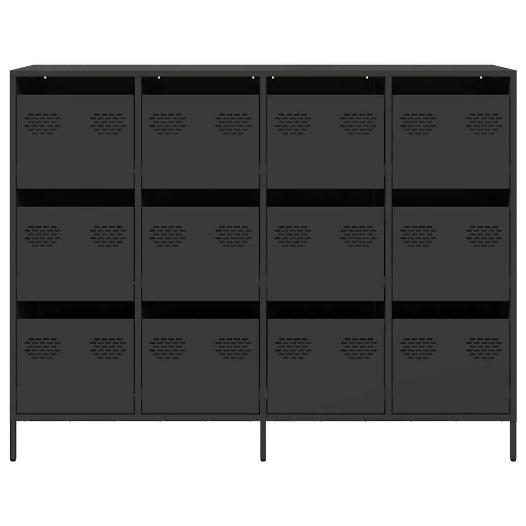 vidaXL Dulap, negru, 135x39x103,5 cm, oțel laminat la rece