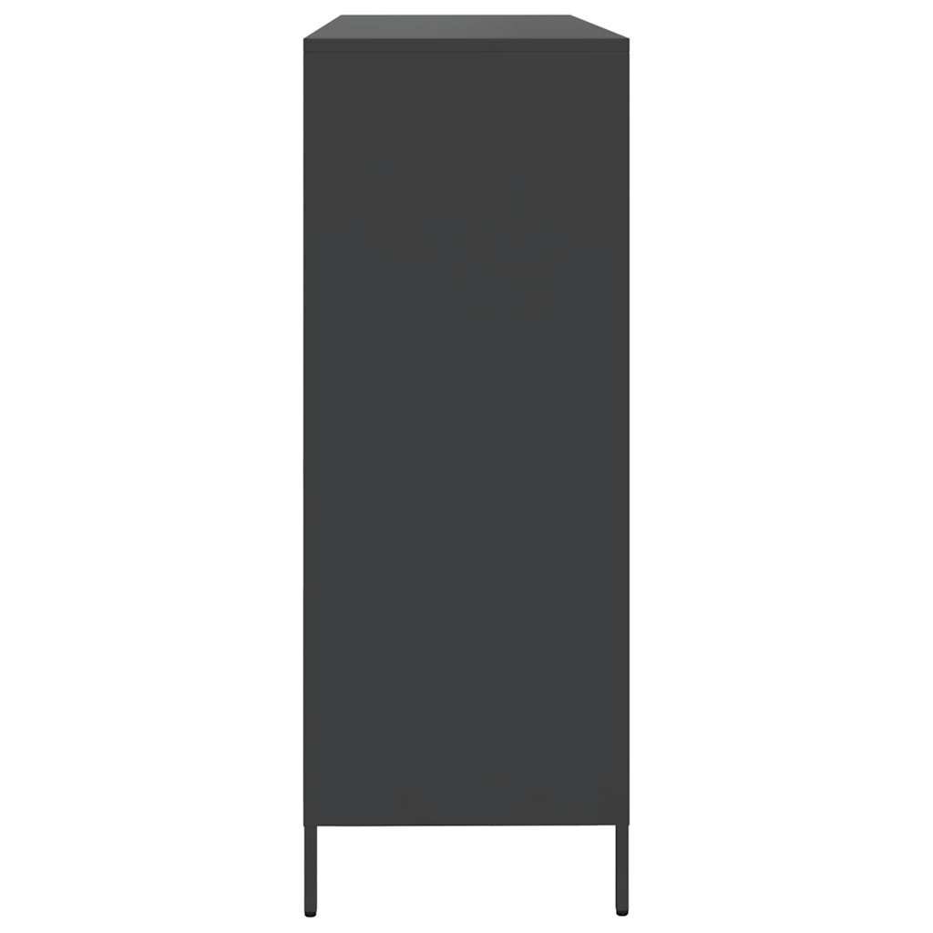 vidaXL Dulap, negru, 135x39x103,5 cm, oțel laminat la rece