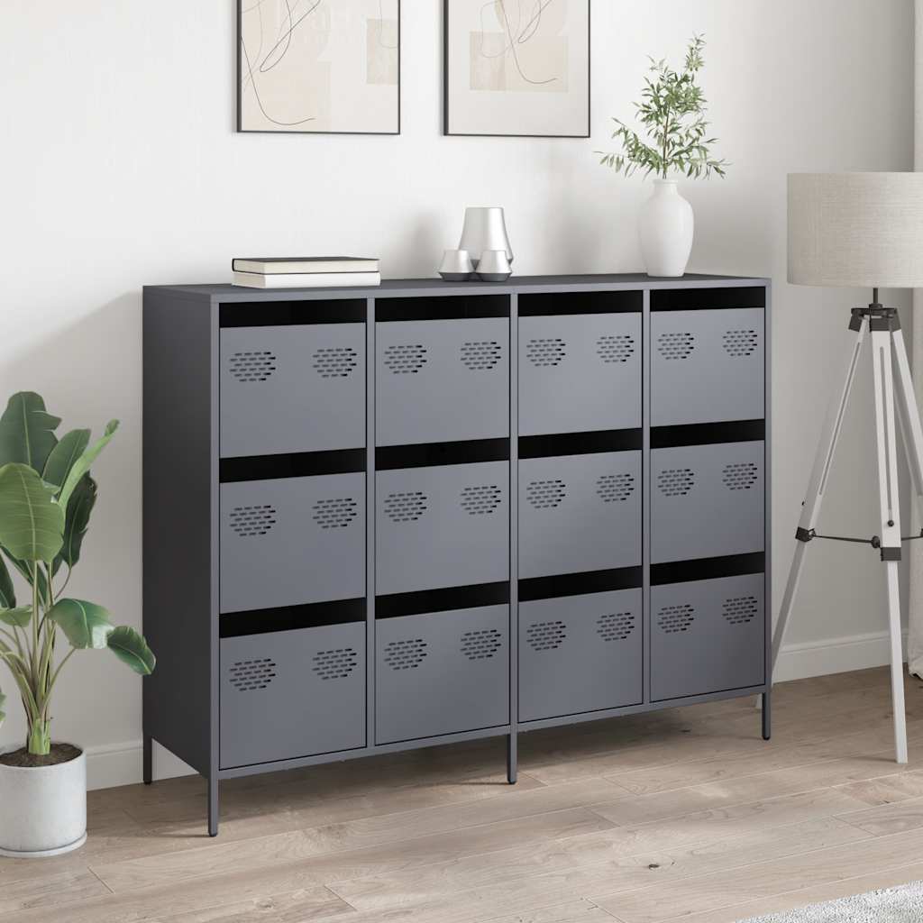 vidaXL Dulap, antracit, 135x39x103,5 cm, oțel laminat la rece vidaXL Dulap, antracit, 135x39x103,5 cm, oțel laminat la rece