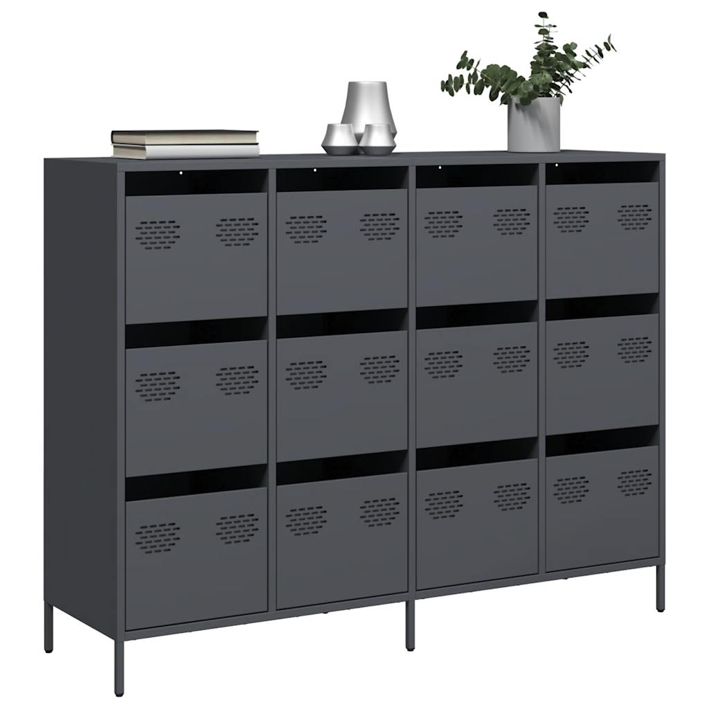 vidaXL Dulap, antracit, 135x39x103,5 cm, oțel laminat la rece vidaXL Dulap, antracit, 135x39x103,5 cm, oțel laminat la rece