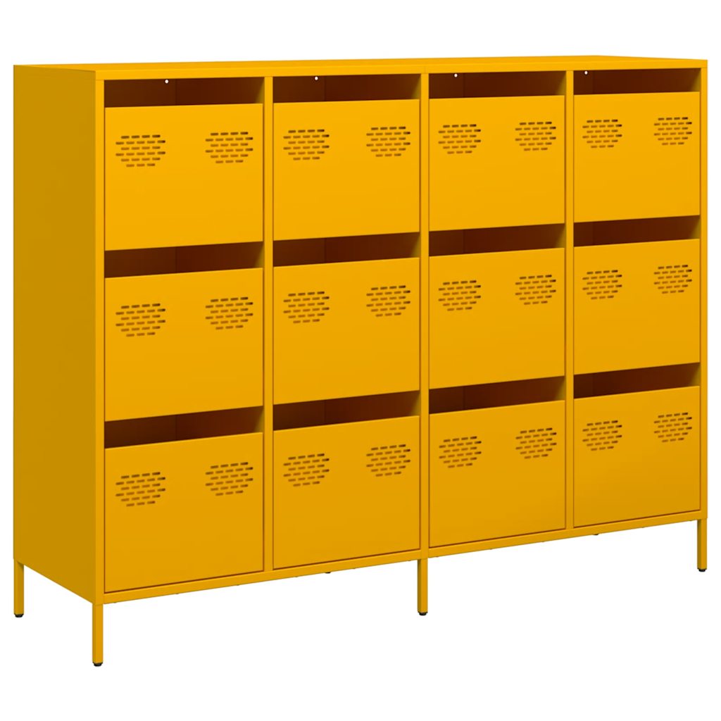 vidaXL Dulap, galben muștar, 135x39x103,5 cm, oțel laminat la rece vidaXL Dulap, galben muștar, 135x39x103,5 cm, oțel laminat la rece