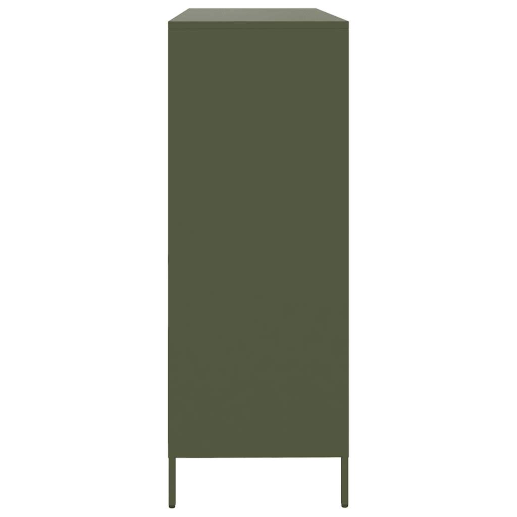 vidaXL Dulap, verde măsliniu, 135x39x103,5 cm, oțel laminat la rece