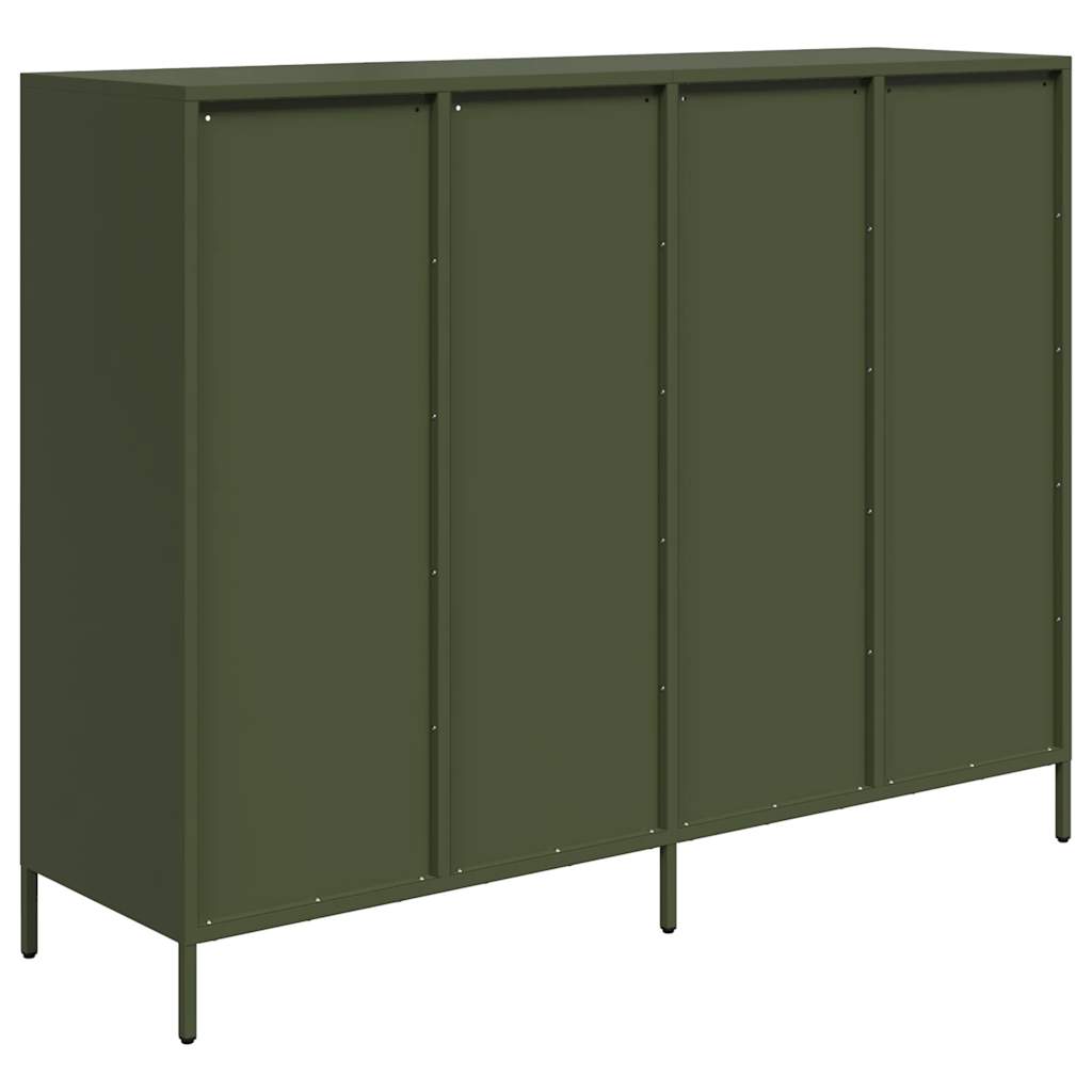 vidaXL Dulap, verde măsliniu, 135x39x103,5 cm, oțel laminat la rece
