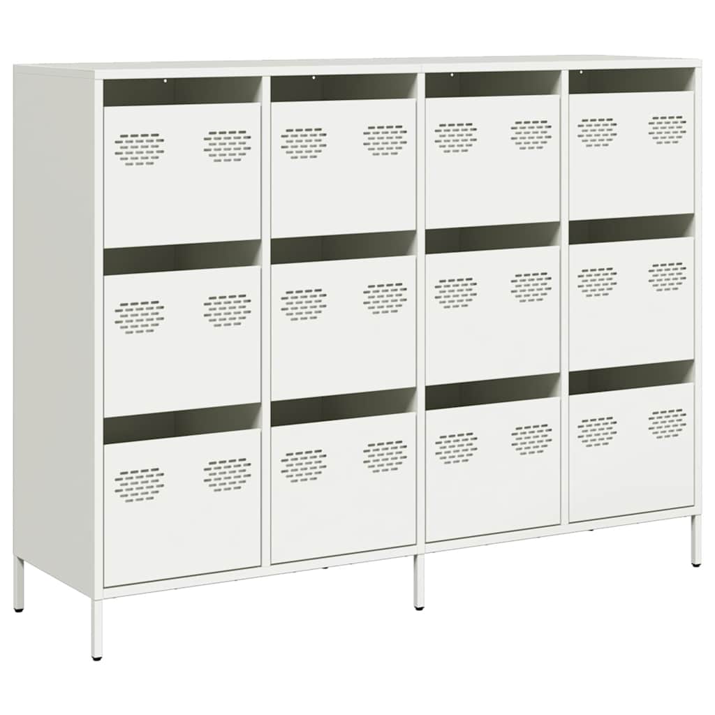 vidaXL Dulap, alb, 135x39x103,5 cm, oțel laminat la rece