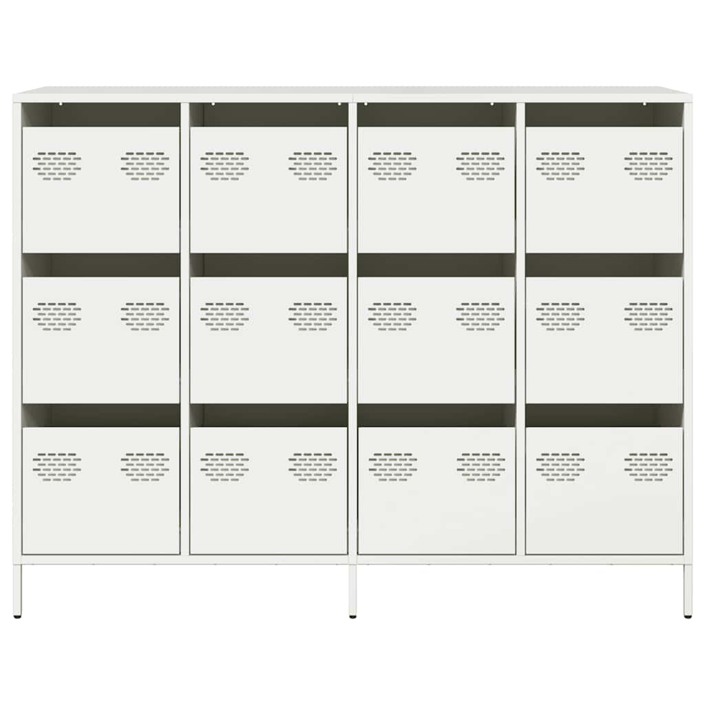 vidaXL Dulap, alb, 135x39x103,5 cm, oțel laminat la rece