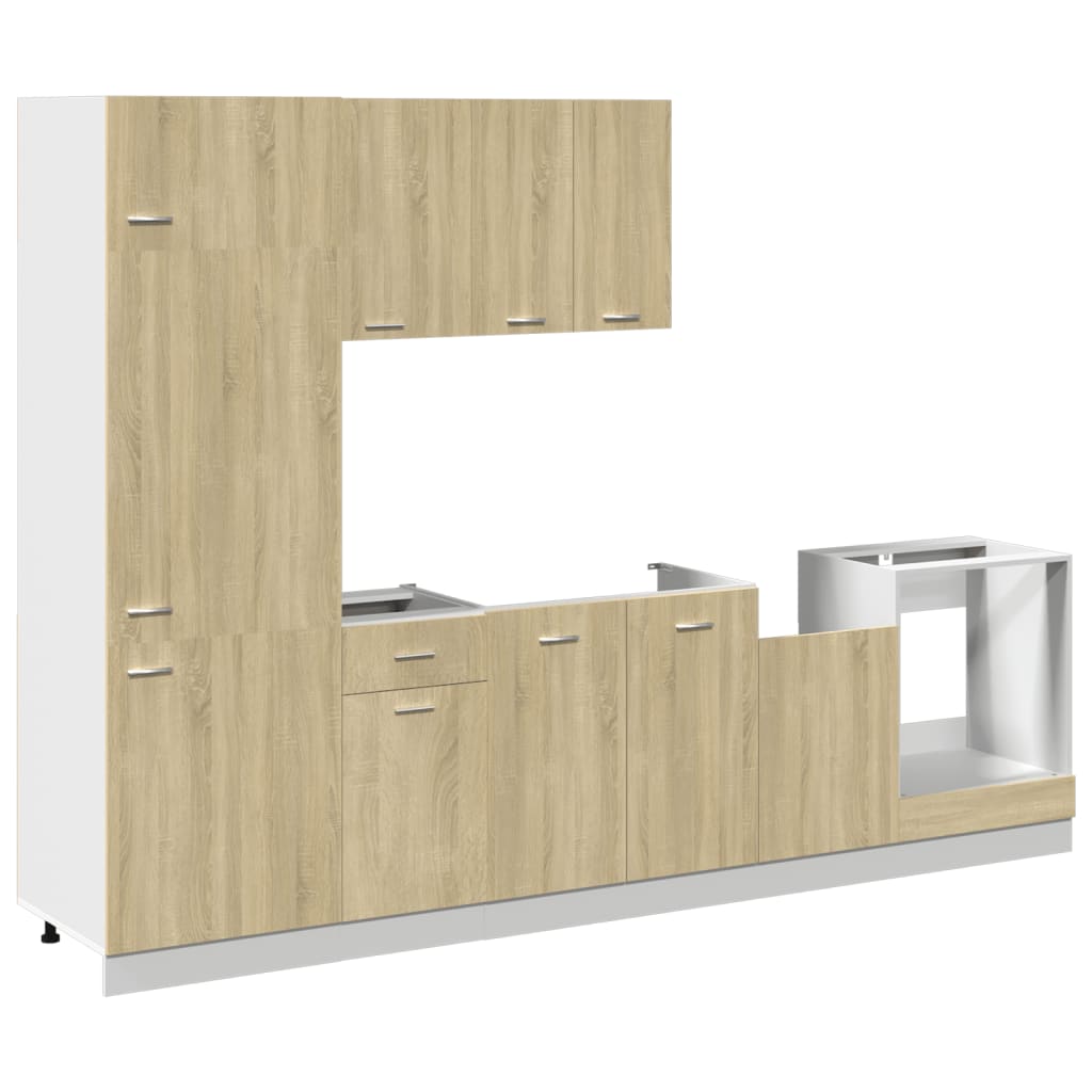 vidaXL Set dulapuri de bucătărie “Lyon” 7 piese stejar sonoma vidaXL Set dulapuri de bucătărie “Lyon” 7 piese stejar sonoma