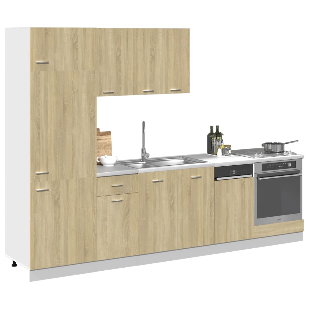 vidaXL Set dulapuri de bucătărie “Lyon” 7 piese stejar sonoma vidaXL Set dulapuri de bucătărie “Lyon” 7 piese stejar sonoma