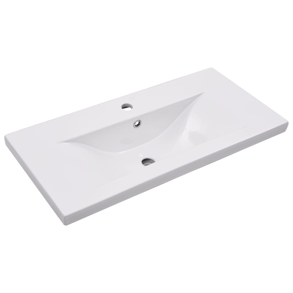 vidaXL Set mobilier de baie, 2 piese, ceramică și lemn prelucrat vidaXL Set mobilier de baie, 2 piese, ceramică și lemn prelucrat