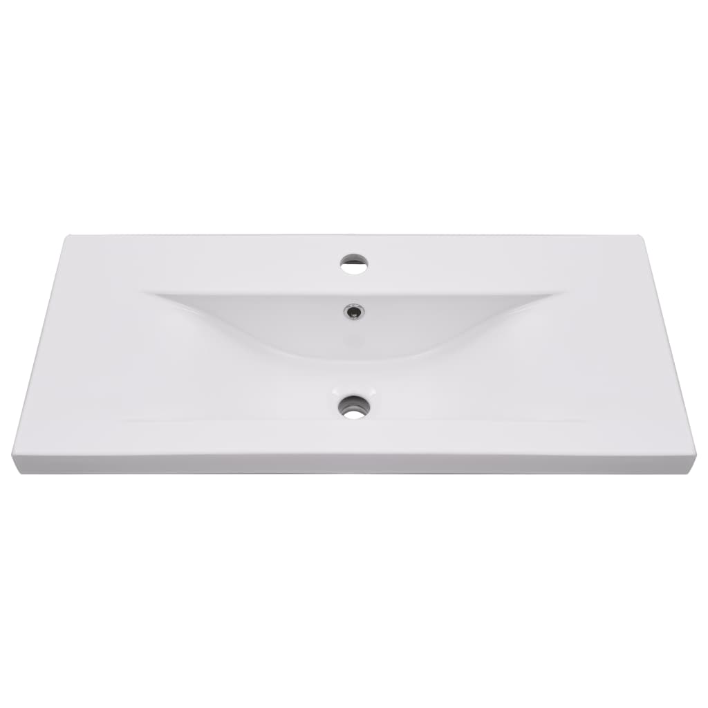 vidaXL Set mobilier de baie, 2 piese, ceramică și lemn prelucrat vidaXL Set mobilier de baie, 2 piese, ceramică și lemn prelucrat