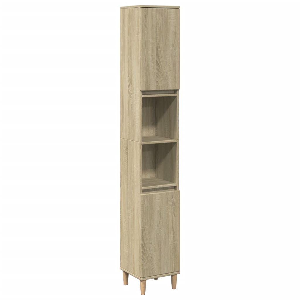 vidaXL Set mobilier de baie, 3 piese, stejar sonoma, lemn prelucrat vidaXL Set mobilier de baie, 3 piese, stejar sonoma, lemn prelucrat