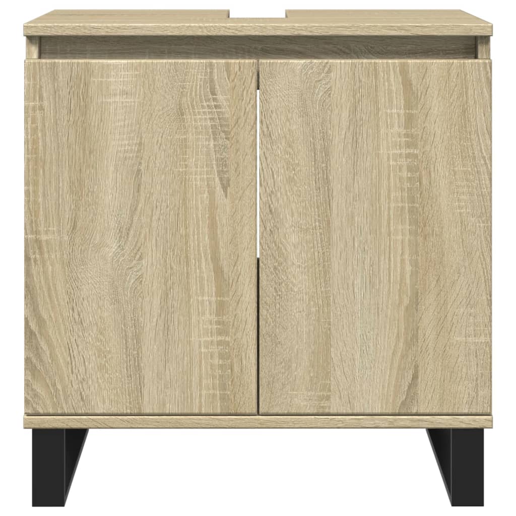 vidaXL Set mobilier de baie, 3 piese, stejar sonoma, lemn prelucrat vidaXL Set mobilier de baie, 3 piese, stejar sonoma, lemn prelucrat