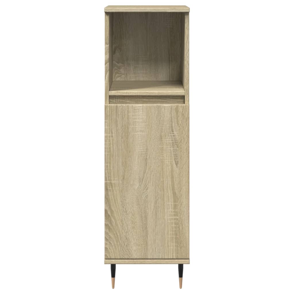 vidaXL Set mobilier de baie, 3 piese, stejar sonoma, lemn prelucrat