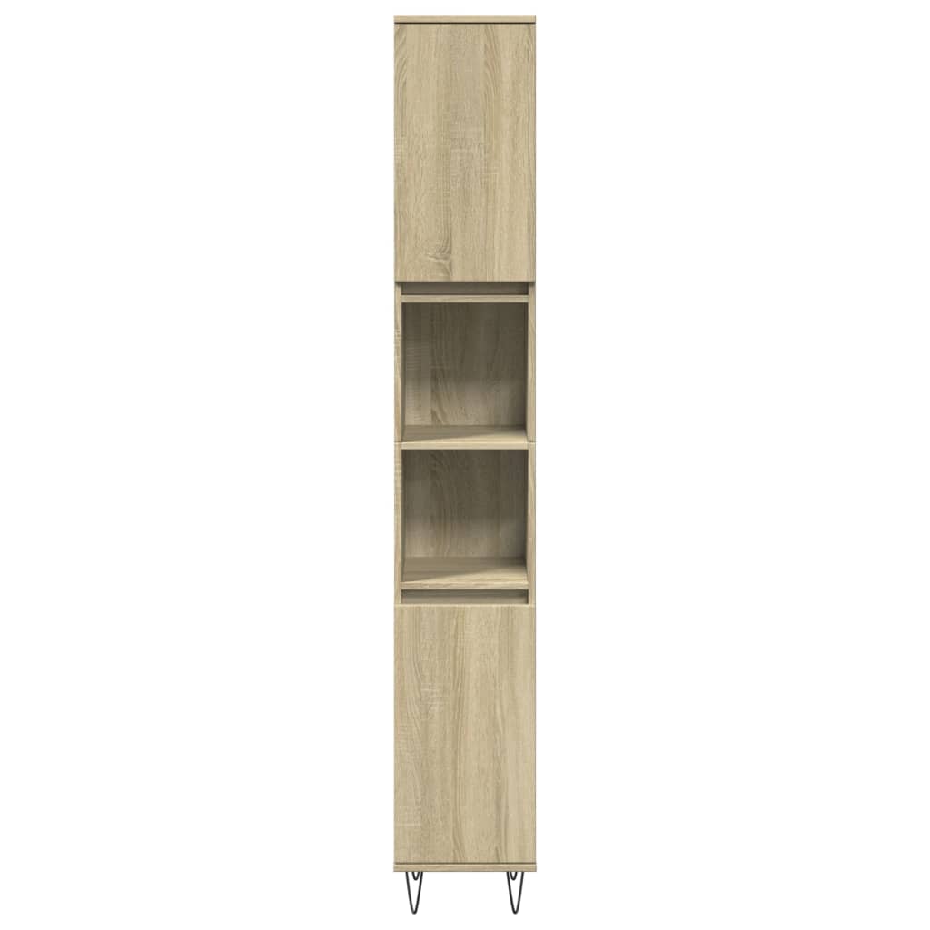 vidaXL Set mobilier de baie, 3 piese, stejar sonoma, lemn prelucrat vidaXL Set mobilier de baie, 3 piese, stejar sonoma, lemn prelucrat