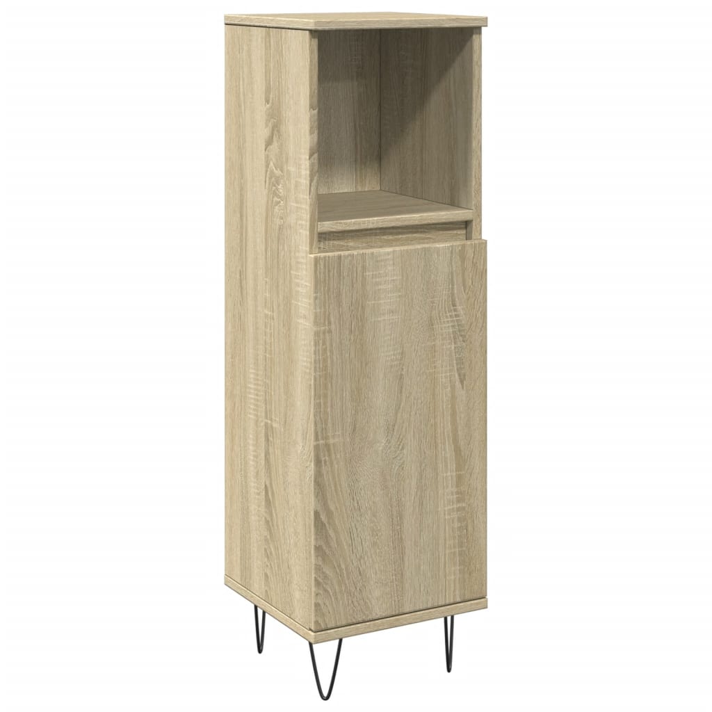 vidaXL Set mobilier de baie, 3 piese, stejar sonoma, lemn prelucrat vidaXL Set mobilier de baie, 3 piese, stejar sonoma, lemn prelucrat