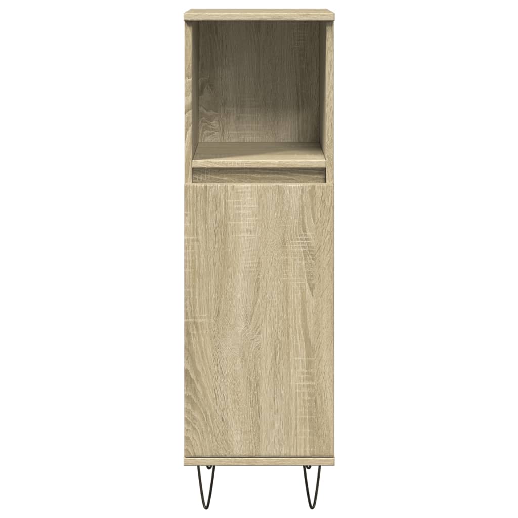 vidaXL Set mobilier de baie, 3 piese, stejar sonoma, lemn prelucrat vidaXL Set mobilier de baie, 3 piese, stejar sonoma, lemn prelucrat