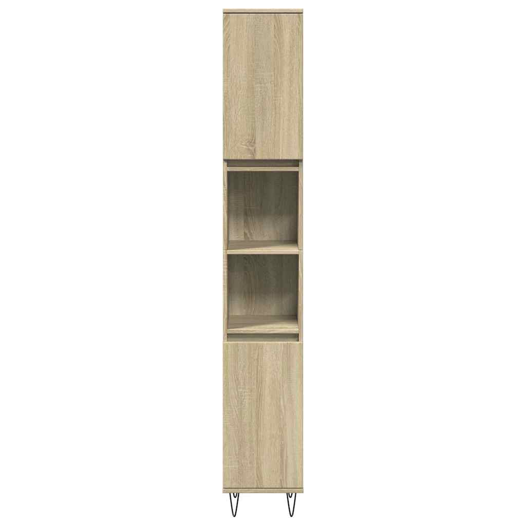 vidaXL Set mobilier de baie, 3 piese, stejar sonoma, lemn prelucrat vidaXL Set mobilier de baie, 3 piese, stejar sonoma, lemn prelucrat