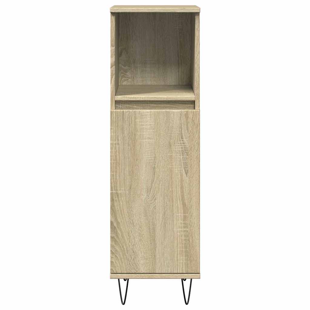 vidaXL Set mobilier de baie, 3 piese, stejar sonoma, lemn prelucrat vidaXL Set mobilier de baie, 3 piese, stejar sonoma, lemn prelucrat