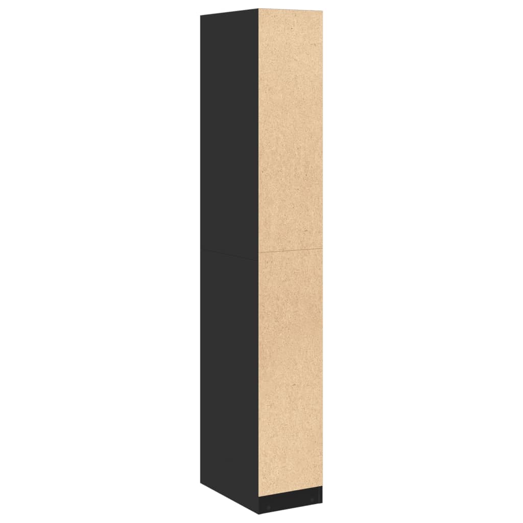 vidaXL Șifonier, negru, 30x50x200 cm, lemn prelucrat vidaXL Șifonier, negru, 30x50x200 cm, lemn prelucrat