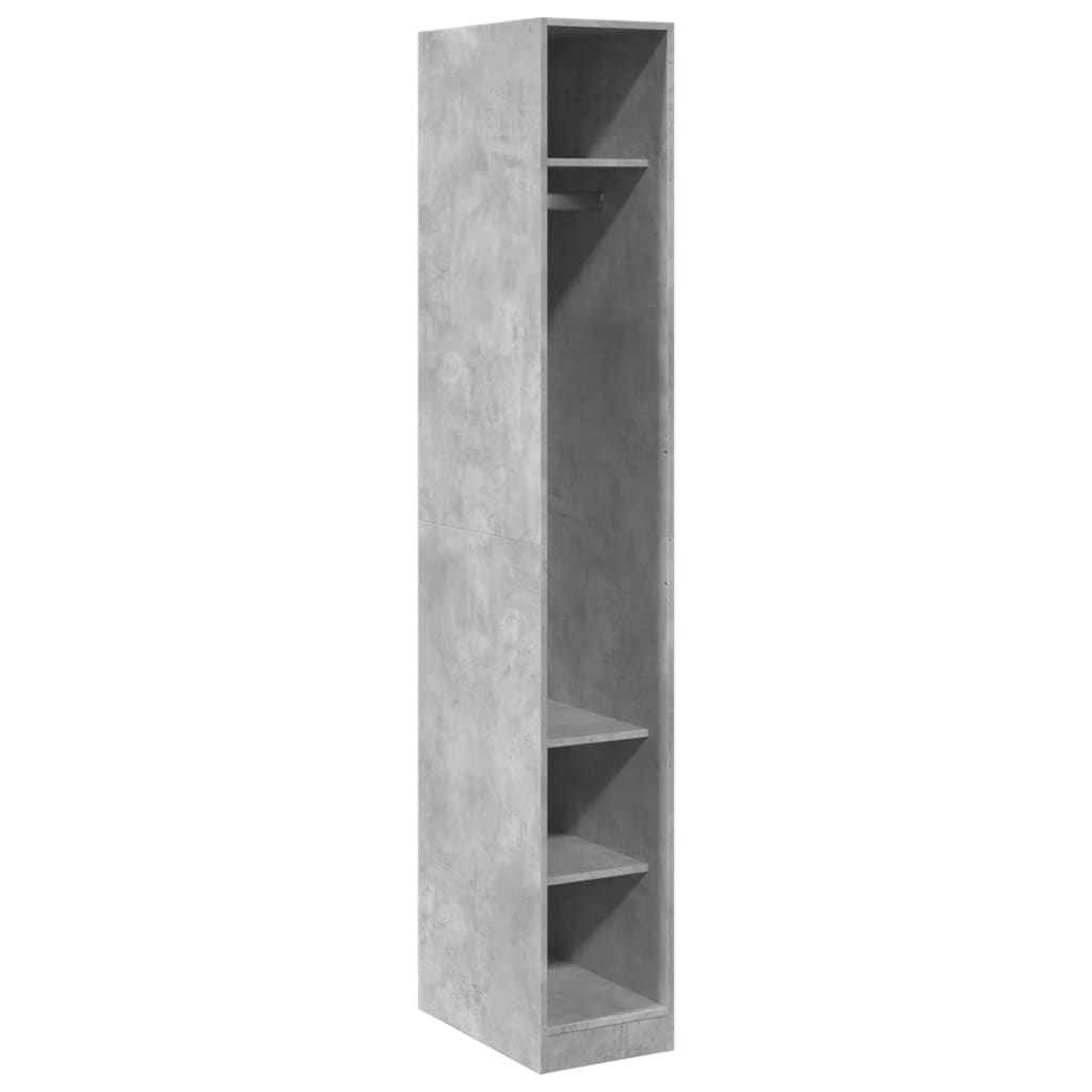 vidaXL Șifonier, gri beton, 30x50x200 cm, lemn prelucrat
