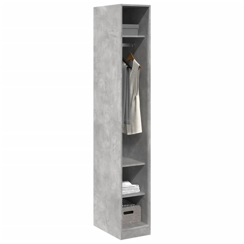 vidaXL Șifonier, gri beton, 30x50x200 cm, lemn prelucrat