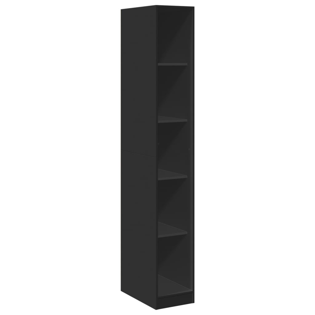 vidaXL Șifonier, negru, 30x50x200 cm, lemn prelucrat vidaXL Șifonier, negru, 30x50x200 cm, lemn prelucrat