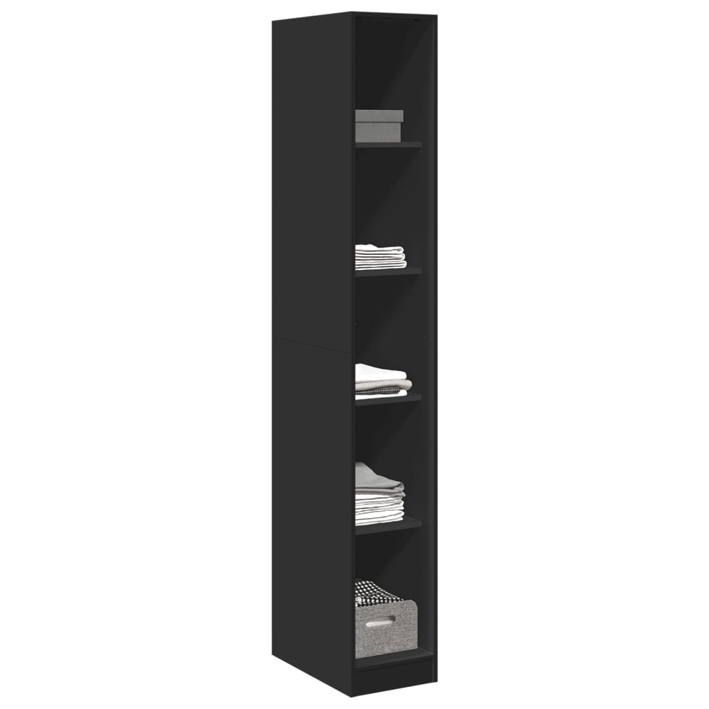 vidaXL Șifonier, negru, 30x50x200 cm, lemn prelucrat vidaXL Șifonier, negru, 30x50x200 cm, lemn prelucrat