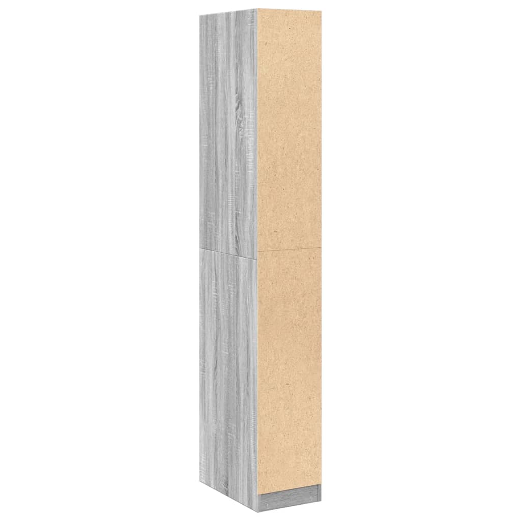 vidaXL Șifonier, gri sonoma, 30x50x200, lemn prelucrat