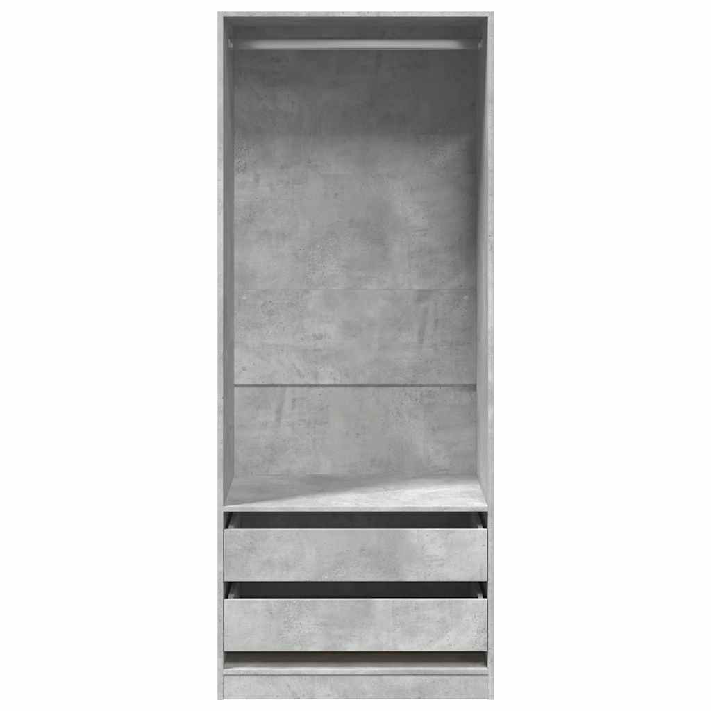 vidaXL Șifonier, gri beton, 80x50x200 cm, lemn prelucrat
